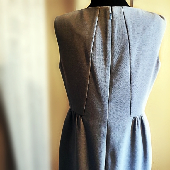 TALBOTS PETITES PLEATED ADORABLE MUTED SKY BLUE DRESS SIZE 8P - Picture 2 of 13